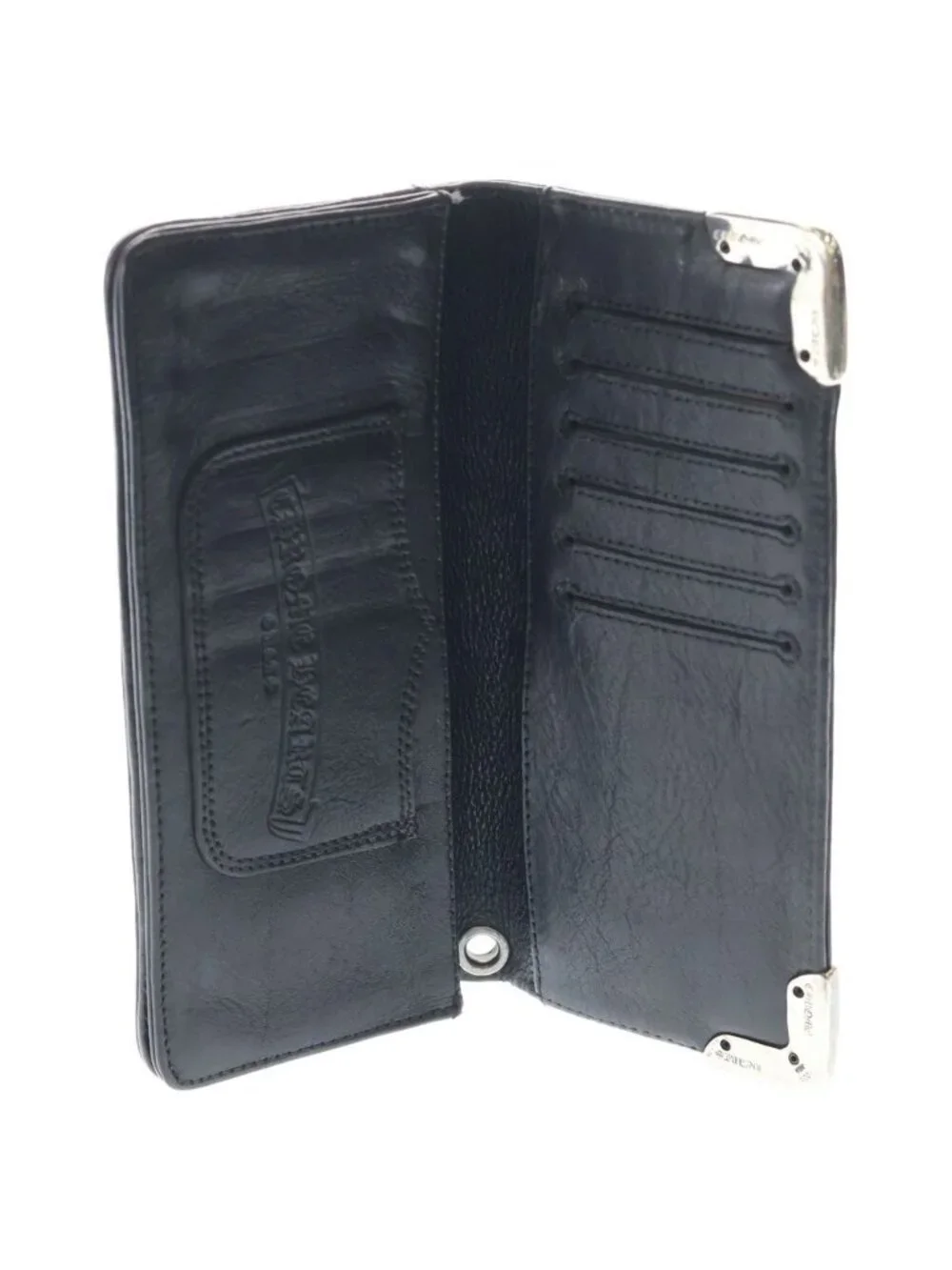 Chrome Hearts Lng Sngl Fld Tips Single Fold Leather Wallet Black